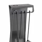 Set of 4 Made in Italy Design Steel Fireplace Tools - Chandler Viadurini