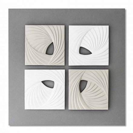 White and Gray Modern Design Decorative Wall Installation - Bossy Viadurini