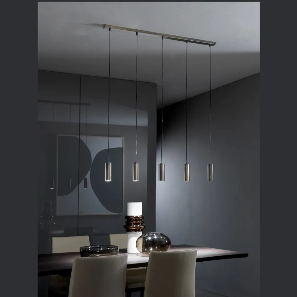 5 Pendant Lamp in Metal Made in Italy - Read Viadurini