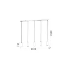 5 Pendant Lamp in Metal Made in Italy - Read Viadurini