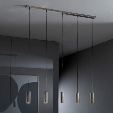 5 Pendant Lamp in Metal Made in Italy - Read Viadurini