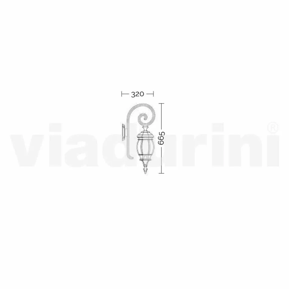 Outdoor wall lamp in die-cast aluminum made in Italy, Anika Viadurini