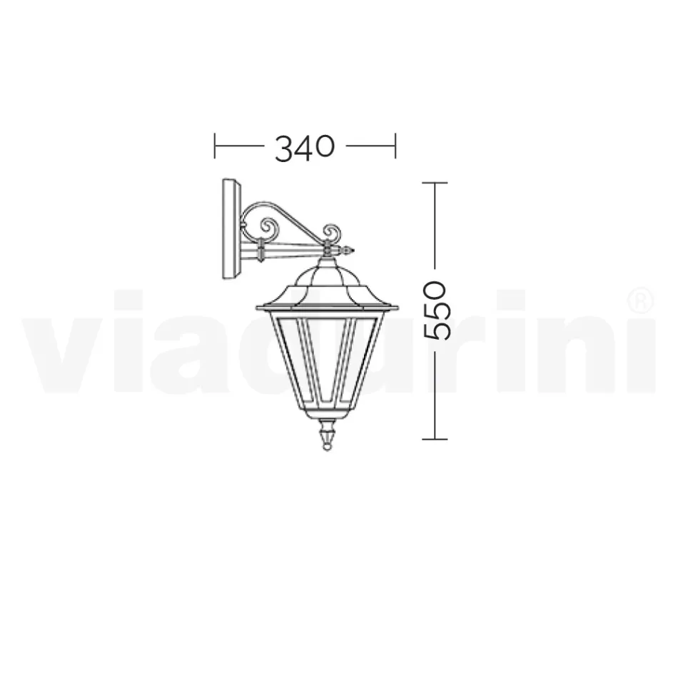 Garden Wall Lamp in Die-Cast Aluminum Made in Italy - Pinako Viadurini