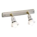 Wall Lamp 2 or 3 Spotlights Brass and Hand Painted Ceramic - Savona