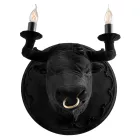 Wall Lamp with 2 Lights in Ceramic Design in the Shape of a Bull - Marrena Viadurini