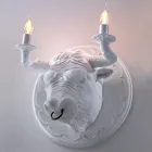 Wall Lamp with 2 Lights in Ceramic Design in the Shape of a Bull - Marrena Viadurini