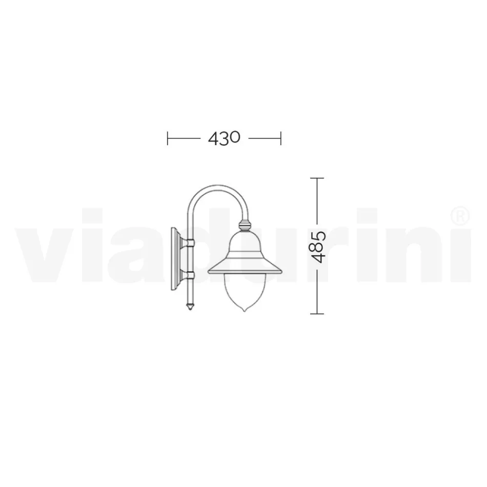 Vintage Outdoor Wall Lamp in Aluminum Made in Italy - Cassandra Viadurini