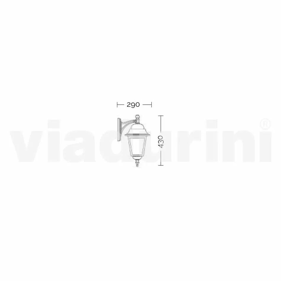 Aluminum garden wall lamp made in Italy, Aquilina Viadurini