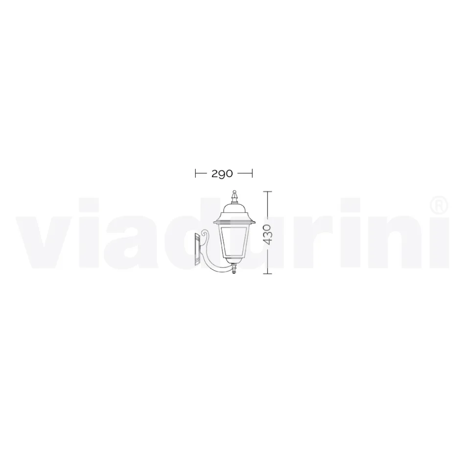 Aluminum garden wall lamp produced in Italy, Aquilina Viadurini