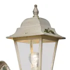 Hand-Decorated White Aluminum Garden Wall Lamp - Gorizia Viadurini