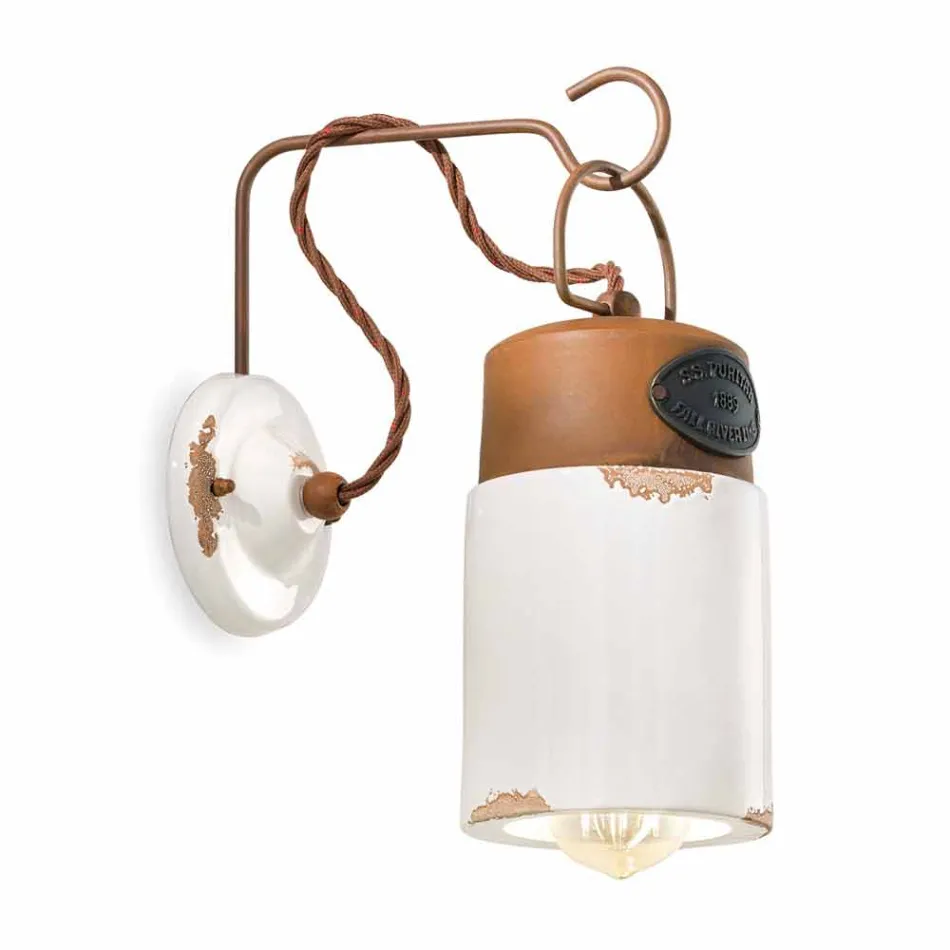 Wall lamp in ceramic and iron rust Desiree Ferroluce Viadurini