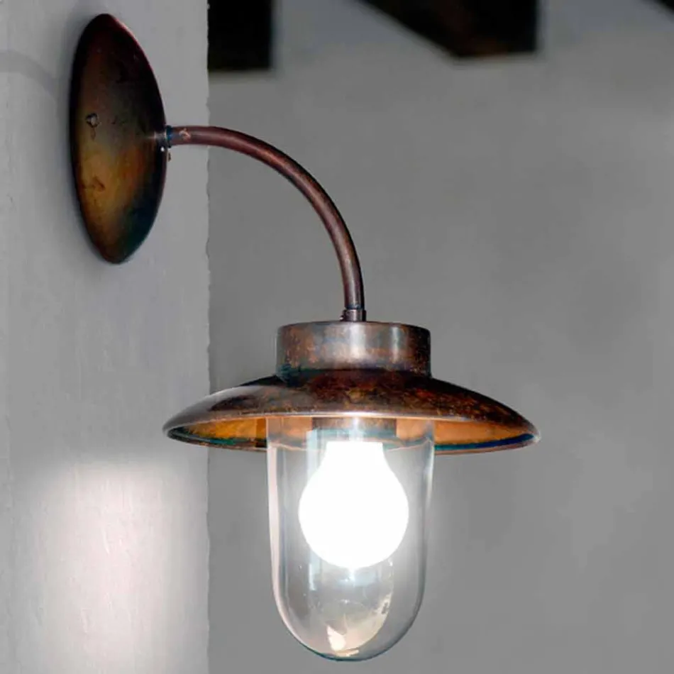 Wall lamp La Traviata copper, glass, antique brass Viadurini