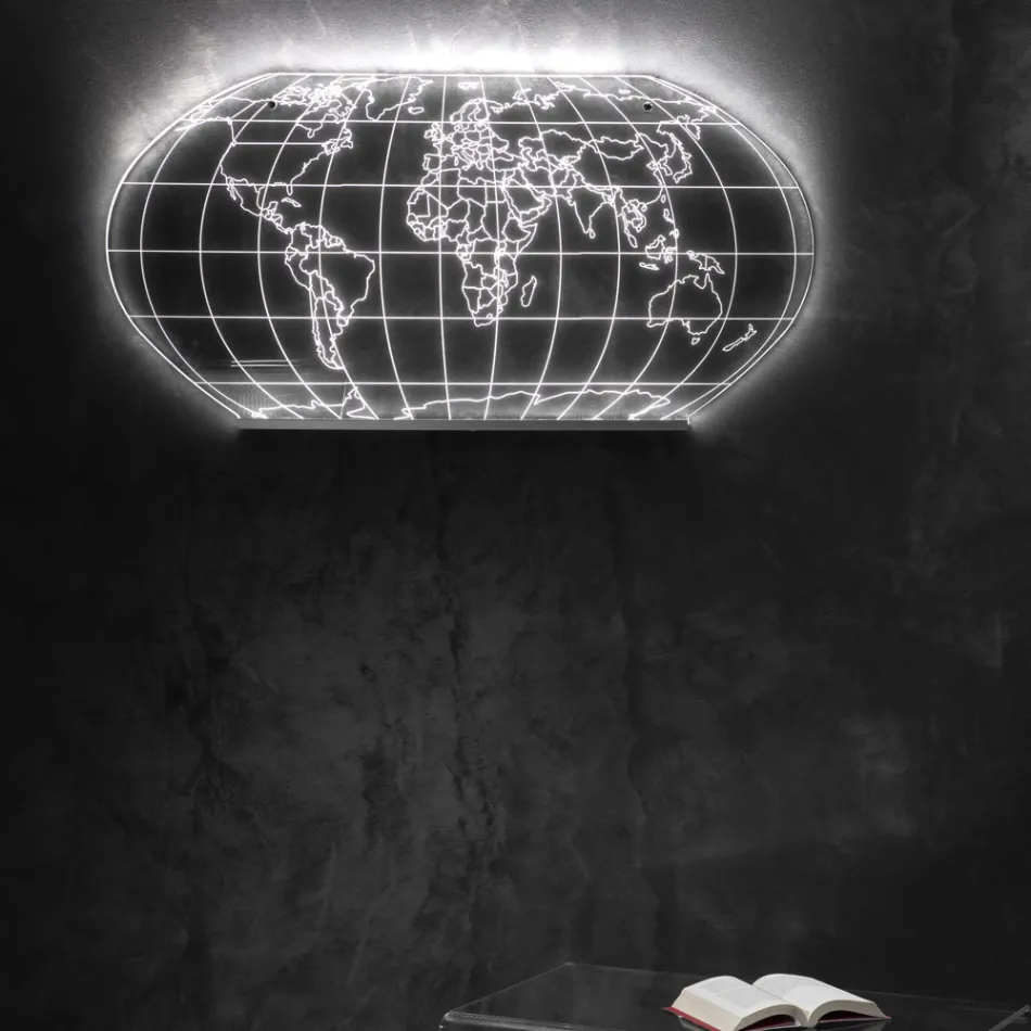 Planisphere Wall Lamp in Laser Engraved Acrylic Crystal - Rihanna Viadurini