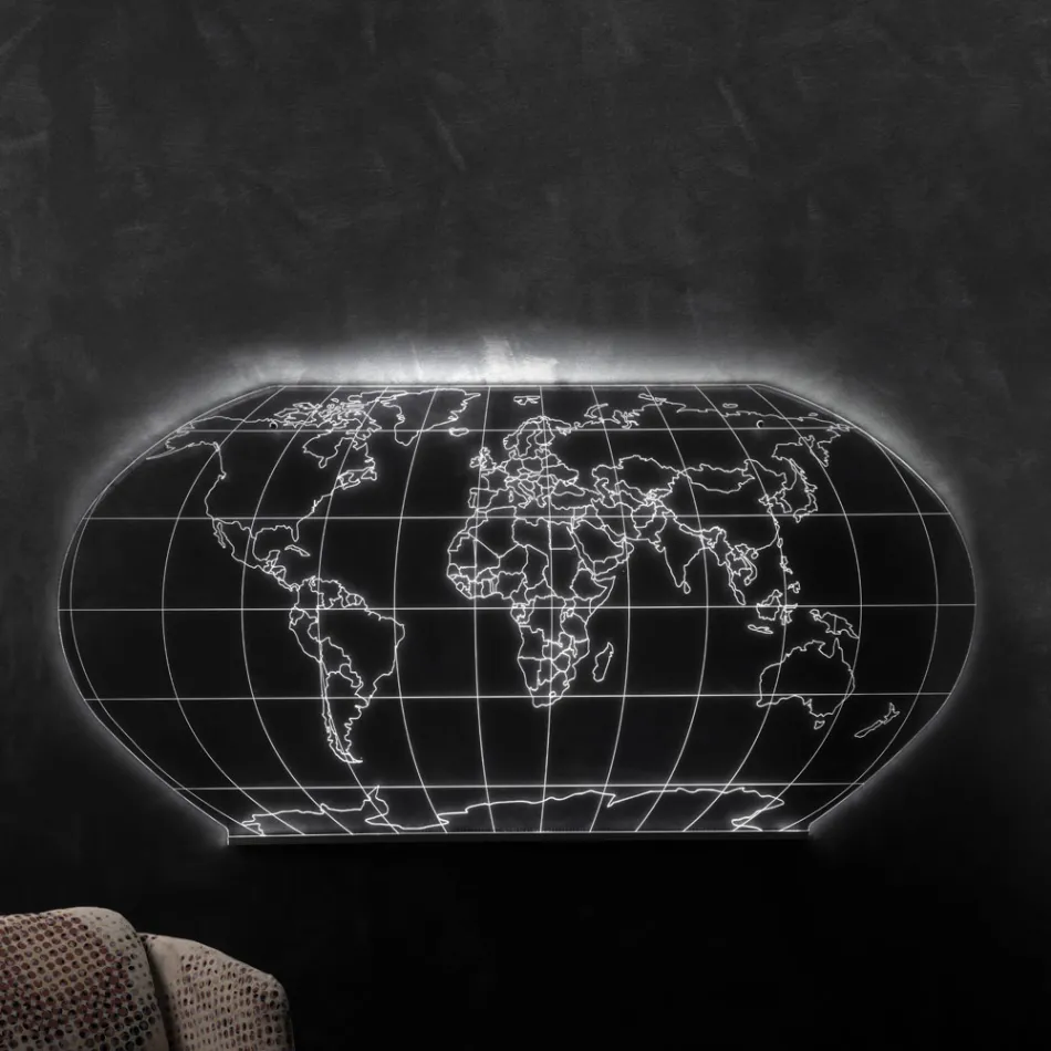 Planisphere Wall Lamp in Laser Engraved Acrylic Crystal - Rihanna Viadurini