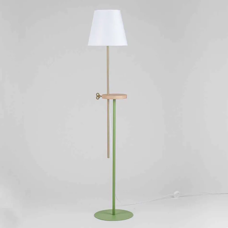 Design Floor Lamp in Steel, Ash and Brass Made in Italy - Pitulla Viadurini