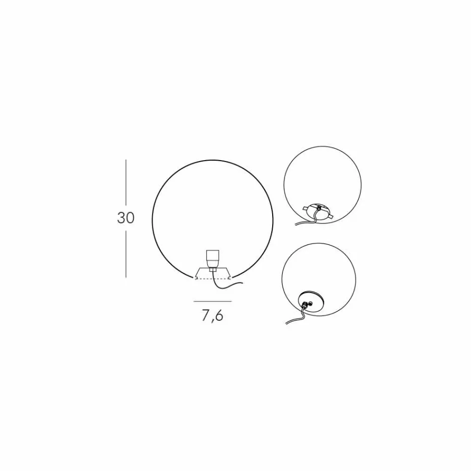 Globe sphere / table lamp Slide Globo white bright made in Italy Viadurini