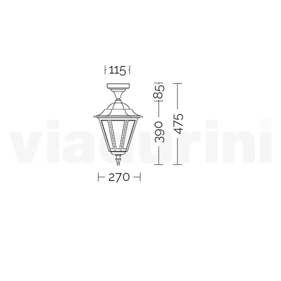 Garden Ceiling Lamp in Glass and 5 Aluminum Finishes - Pinako Viadurini