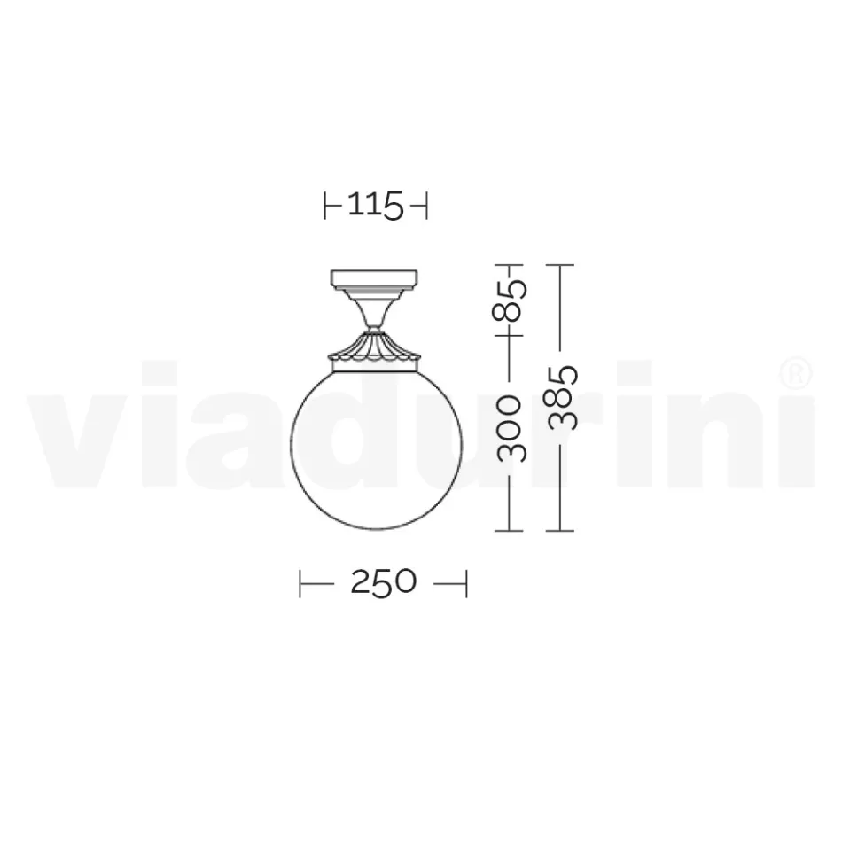 Ceiling Lamp in Acrylic and Black Aluminum Made in Italy - Trovanero Viadurini