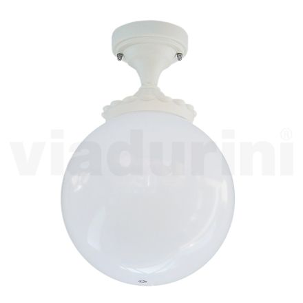 Ceiling Lamp in Opal Acrylic and White Aluminum Structure - Trovabianco Viadurini