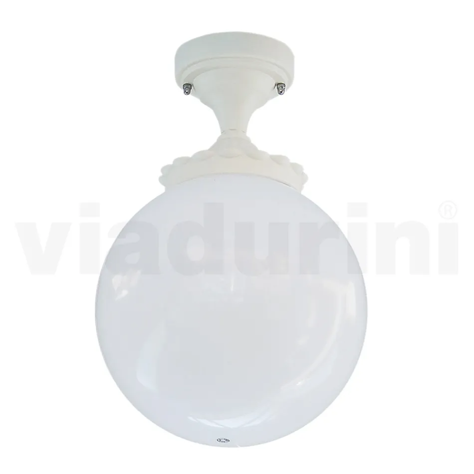 Ceiling Lamp in Opal Acrylic and White Aluminum Structure - Trovabianco Viadurini