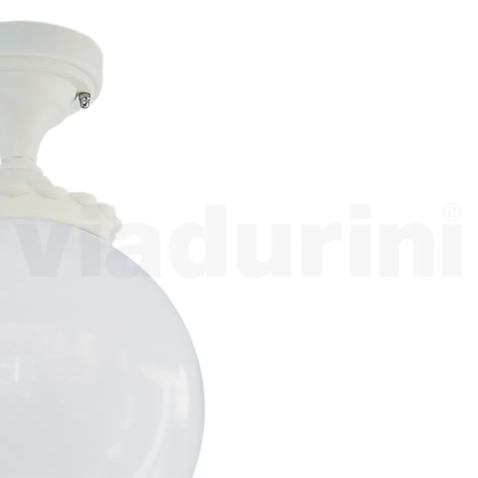 Ceiling Lamp in Opal Acrylic and White Aluminum Structure - Trovabianco Viadurini