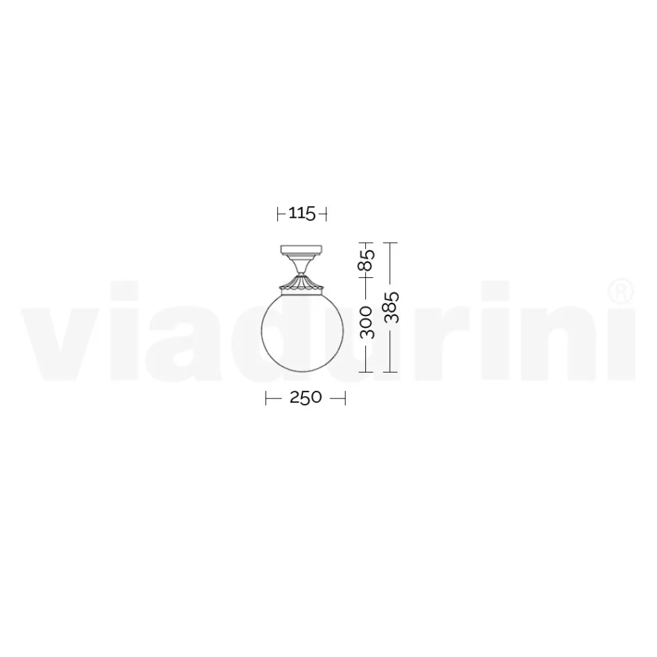 Ceiling Lamp in Opal Acrylic and White Aluminum Structure - Trovabianco Viadurini