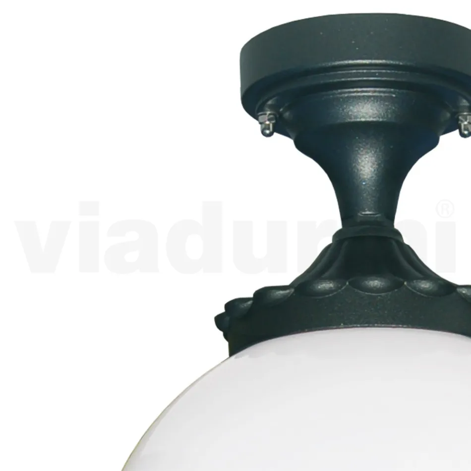 Ceiling Lamp in Aluminum and Opal Acrylic Made in Italy - Trovaantracite Viadurini