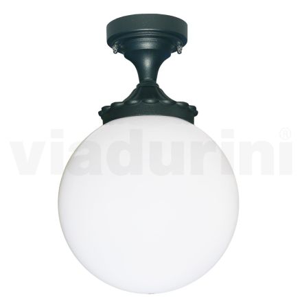 Ceiling Lamp in Aluminum and Opal Acrylic Made in Italy - Trovaantracite Viadurini