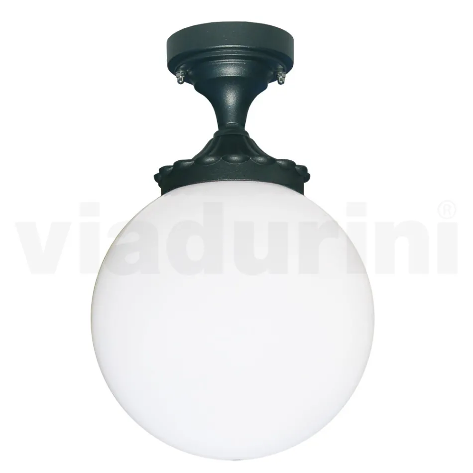 Ceiling Lamp in Aluminum and Opal Acrylic Made in Italy - Trovaantracite Viadurini