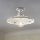 Ceiling Lamp in Ceramic and Vintage Hand Painted Decorations - Como Viadurini