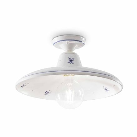 Ceiling Lamp in Ceramic and Vintage Hand Painted Decorations - Como Viadurini