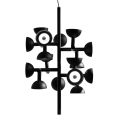 Suspension Lamp 16 Lights Design in White or Black -Celio Aluminum