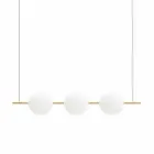 Suspension Lamp 3 Lights in Brass and Glass 2 Finishes - Alma by Il Fanale Viadurini