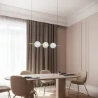 Suspension Lamp 3 Lights in Brass and Glass 2 Finishes - Alma by Il Fanale Viadurini
