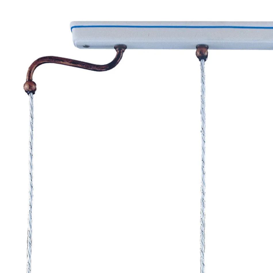 Suspension Lamp 3 Lights Vintage Handcrafted Iron and Ceramic - Chieti Viadurini