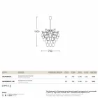 Pendant lamp 30 glasses upside Sauvignon Viadurini