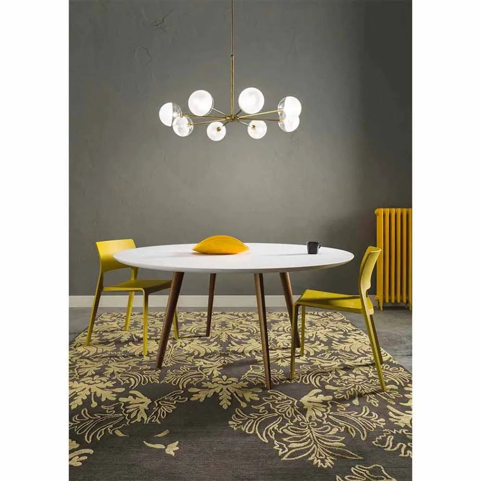Suspension Lamp 8 Lights in Natural Brass and Glass - Molecola by Il Fanale Viadurini