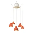 Pendant Lamp with 5 Colored Elements Made in Italy - Berimbau Viadurini
