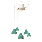 Pendant Lamp with 5 Colored Elements Made in Italy - Berimbau Viadurini