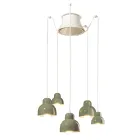 Pendant Lamp with 5 Colored Elements Made in Italy - Berimbau Viadurini