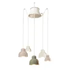 Pendant Lamp with 5 Colored Elements Made in Italy - Berimbau Viadurini