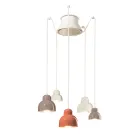 Pendant Lamp with 5 Colored Elements Made in Italy - Berimbau Viadurini