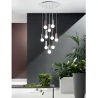 Suspension Lamp with 6 or 10 Lights in Cement and Blown Glass - Duster Viadurini