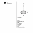 Suspension lamp painted steel, Ø90xh.53xl.cavo100cm, Gioia Viadurini