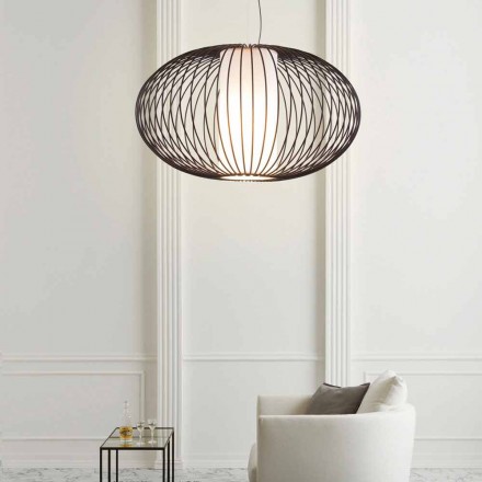 Suspension lamp painted steel, Ø90xh.53xl.cavo100cm, Gioia Viadurini