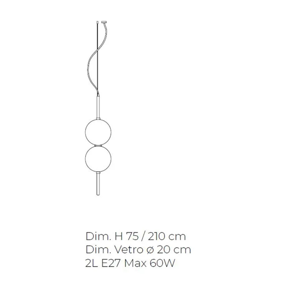 Handcrafted Suspension Lamp in Blown Venice Glass - Jupiter Viadurini