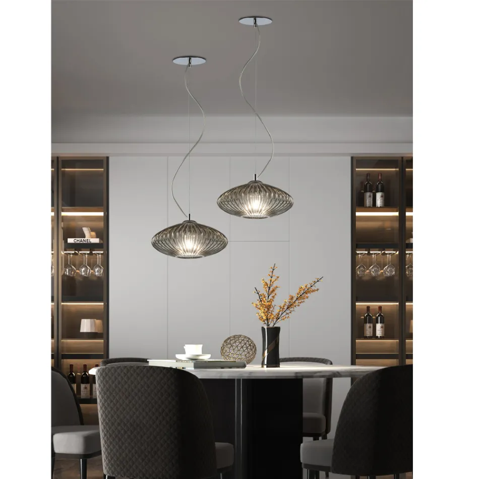 Handmade Blown Glass Suspension Lamp in Venice - Dafne Viadurini