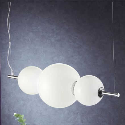 Handcrafted Suspension Lamp in Layered Venetian Glass - Jupiter Viadurini