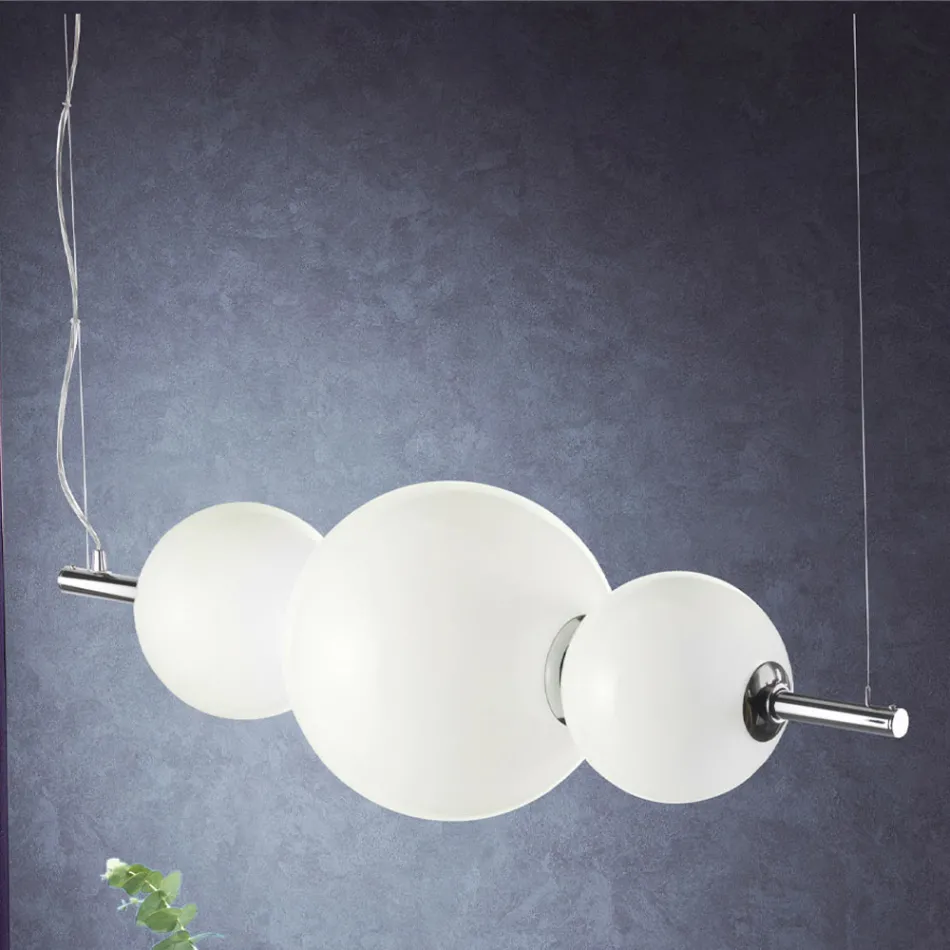 Handcrafted Suspension Lamp in Layered Venetian Glass - Jupiter Viadurini