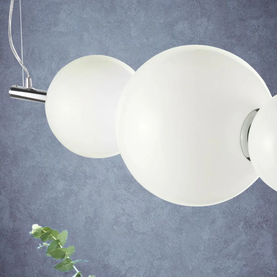 Handcrafted Suspension Lamp in Layered Venetian Glass - Jupiter Viadurini